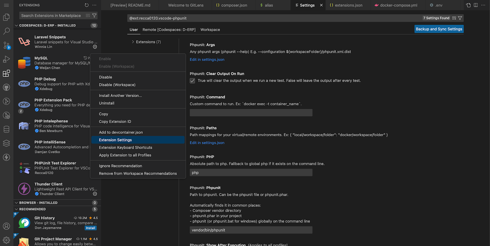 phpunit-vscode-setting